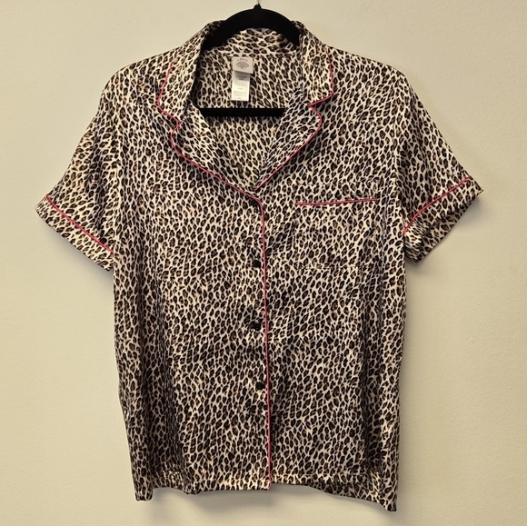 In Bloom leopard print pajama button down top M - Picture 2 of 6